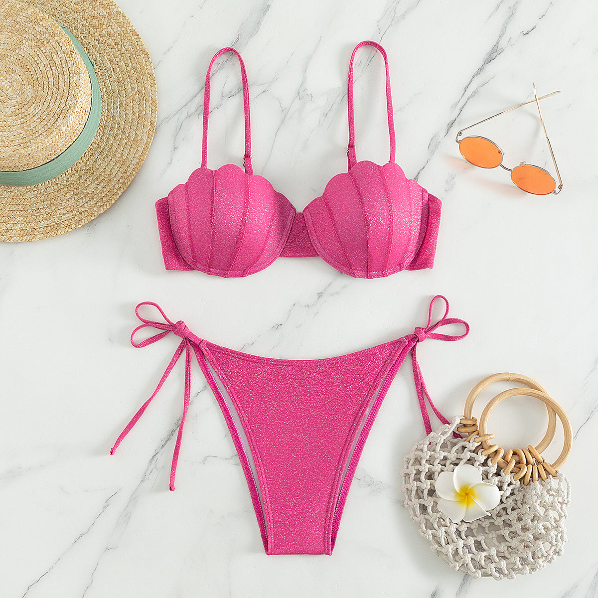 【Summer Edition】-Seashell Pink Bikini Set