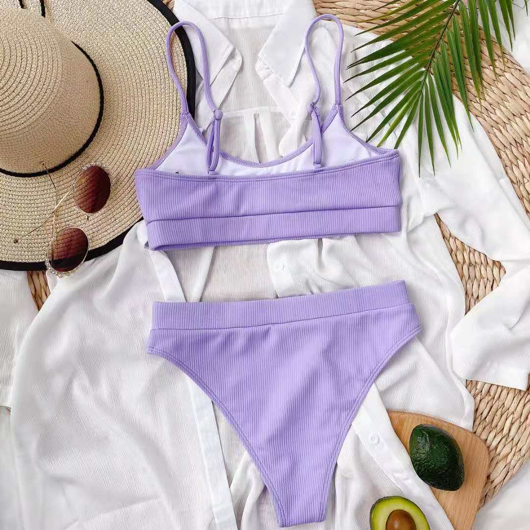 【Summer Edition】 Lavender Textured Bikini Set